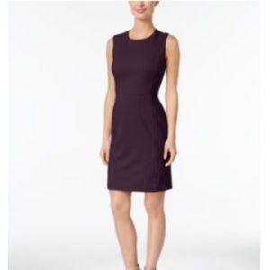 Calvin Klein Sleeveless Suede Panels Sheath Dress
